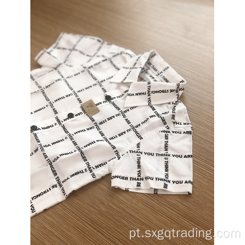 Nova camisa infantil de manga curta com estampa limpa e fashion